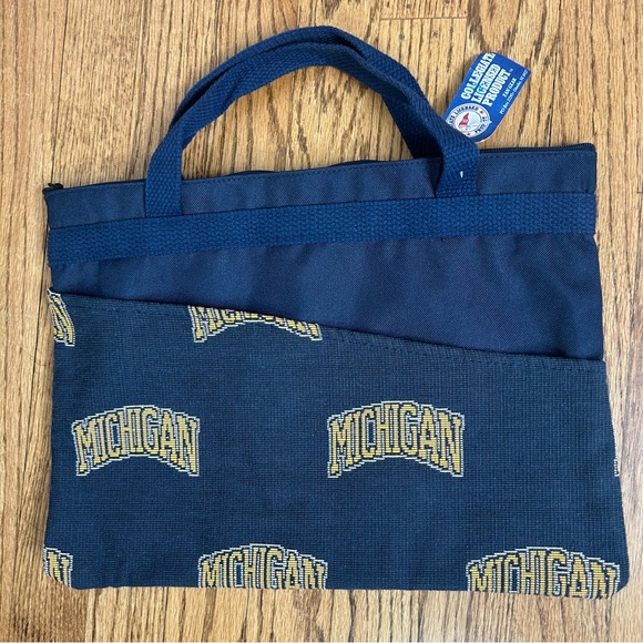 Michigan Wolverines University of MI Tote Bag Tablet Bag Go Blue - Picture 4 of 11